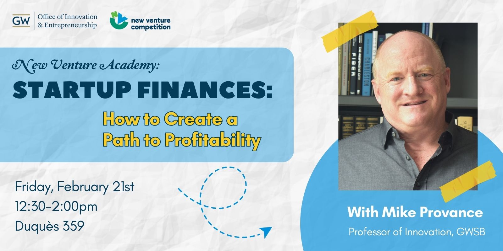 Startup finance workshop graphic