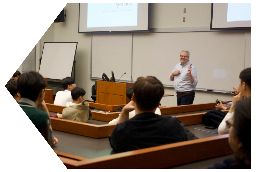 Bob Smith lecturing students