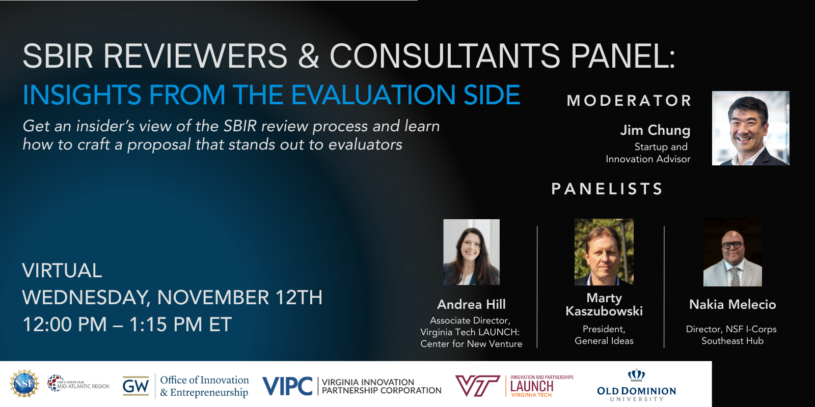 SBIR Panelists website graphic